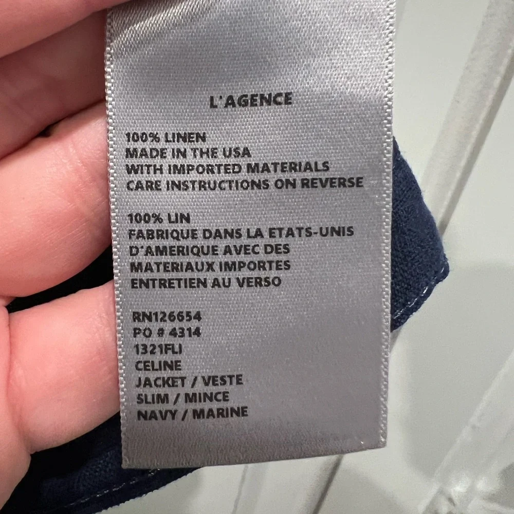 L’AGENCE Celine Linen Jacket -Marine